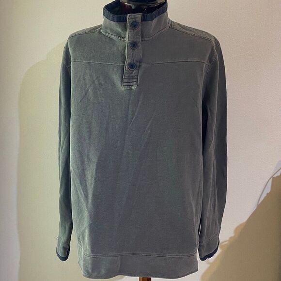 Cobalt 2 Cobalt Long Sleeve Grey Cotton Pullover Henley Mens X-Large - Picture 2 of 10